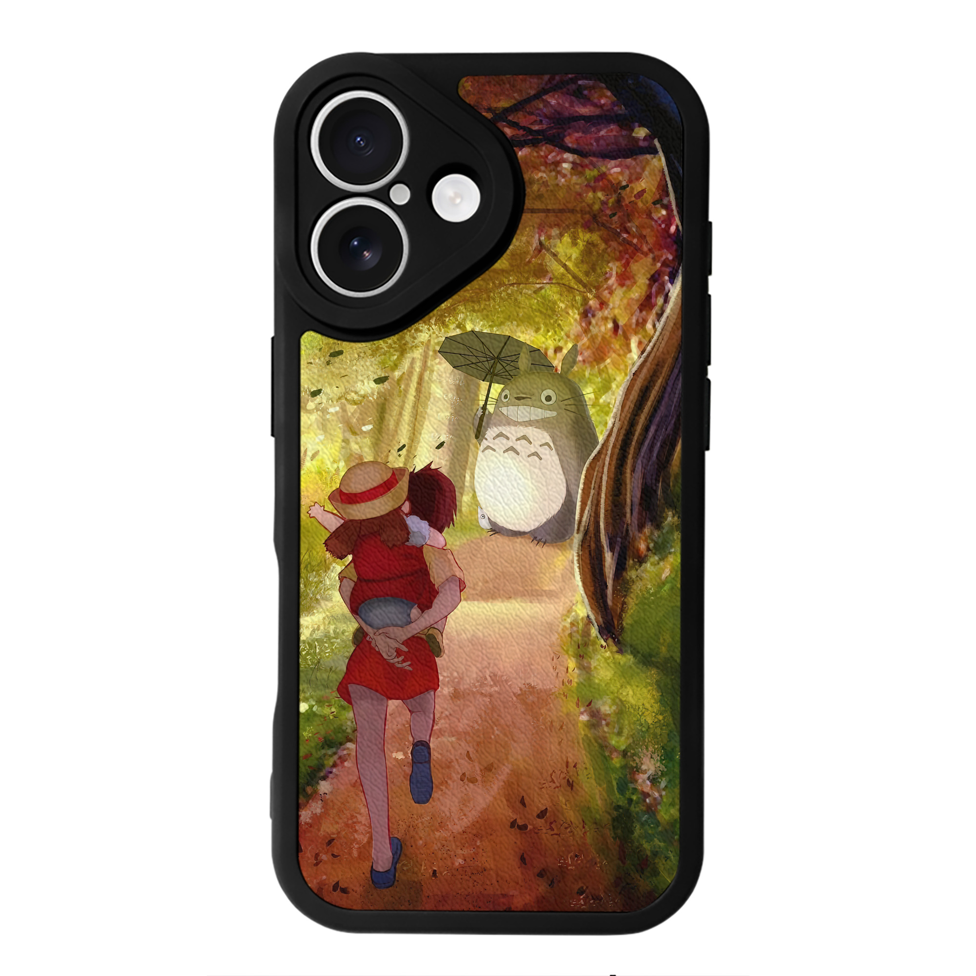 となりのトトロ 草壁メイ 草壁サツキ My Neighbor Totoro Satsuki Kusakabe Mei Kusakabe 【iPhone 16シリーズ対応】シリコンスマホケース（レザー調） 材質：シリコン